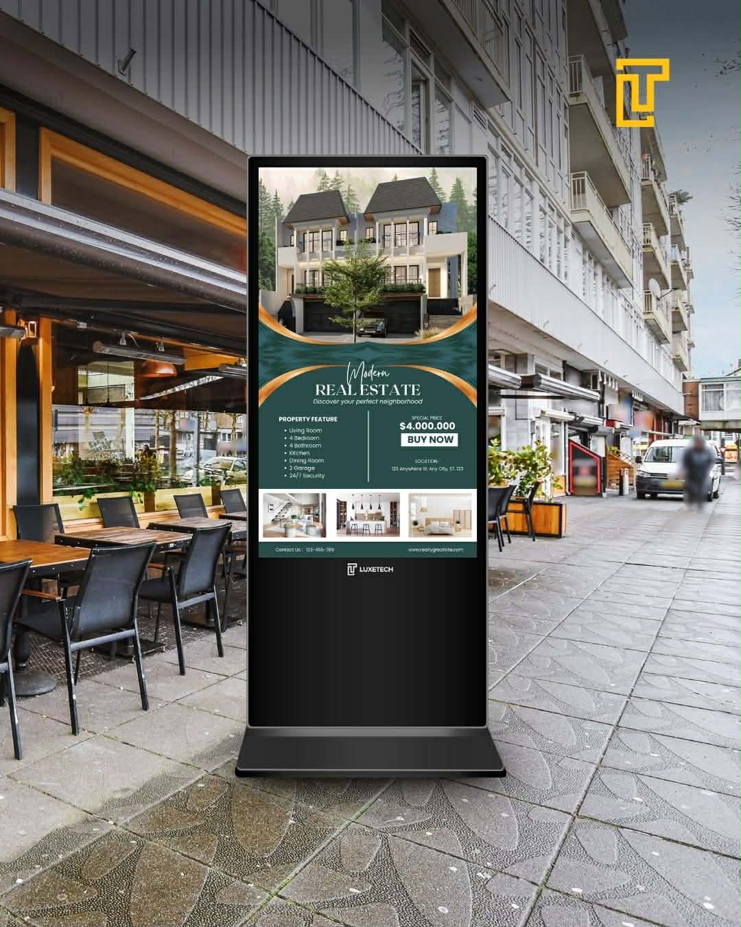 Luxetech Ad 43" and 55" - Digital Floor Stand Kiosk