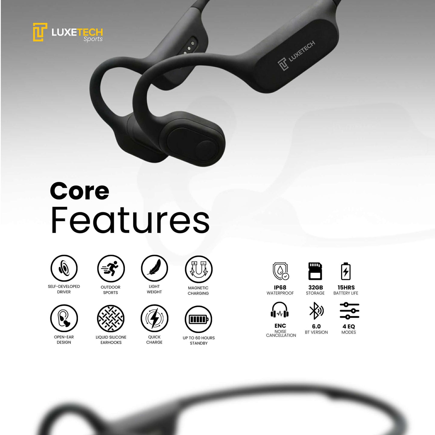 Luxetech Motion- Bone Conduction Headphones