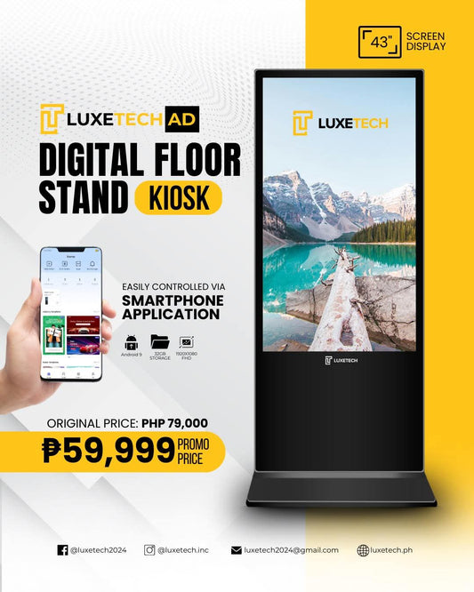 Luxetech Ad 43" and 55" - Digital Floor Stand Kiosk