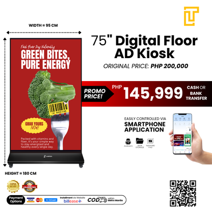 Luxetech Ad+ 75" - Digital Floor Stand Kiosk