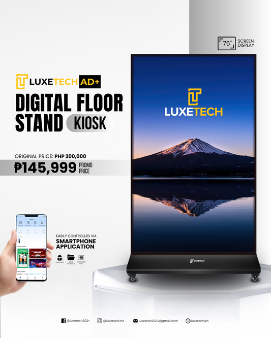 Luxetech Ad+ 75" - Digital Floor Stand Kiosk
