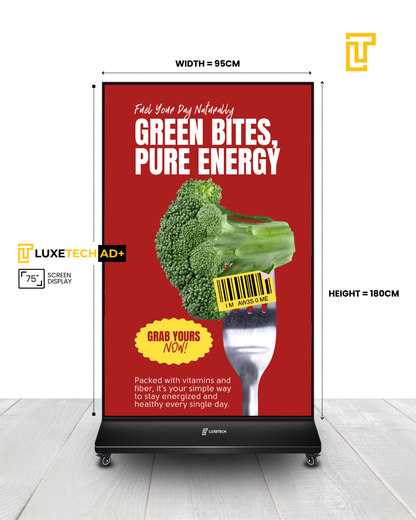 Luxetech Ad+ 75" - Digital Floor Stand Kiosk