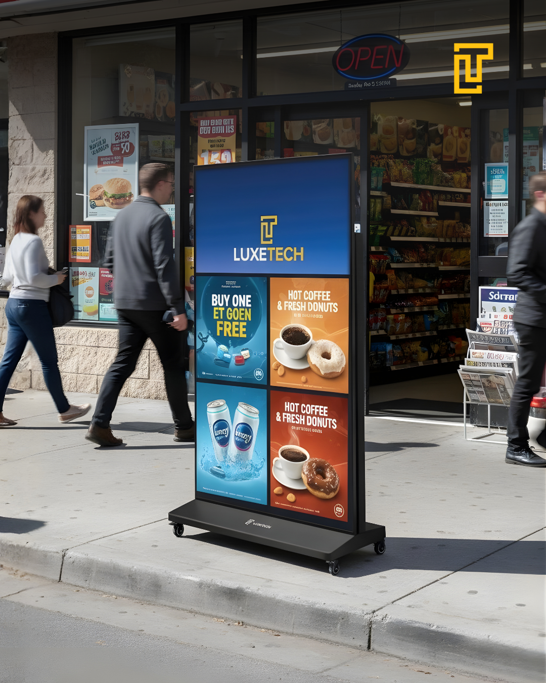 Luxetech Ad+ 75" - Digital Floor Stand Kiosk