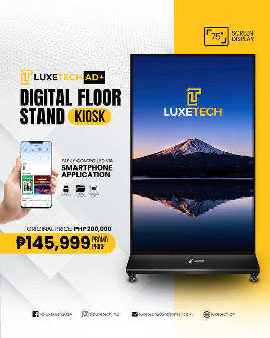 Luxetech Ad+ 75" - Digital Floor Stand Kiosk
