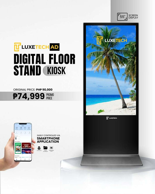 Luxetech Ad 43" and 55" - Digital Floor Stand Kiosk