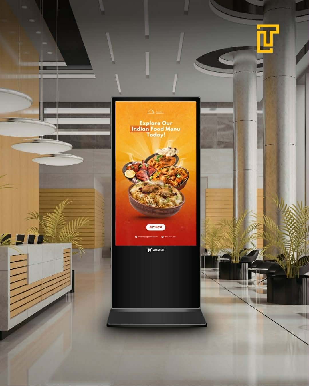 Luxetech Ad 43" and 55" - Digital Floor Stand Kiosk